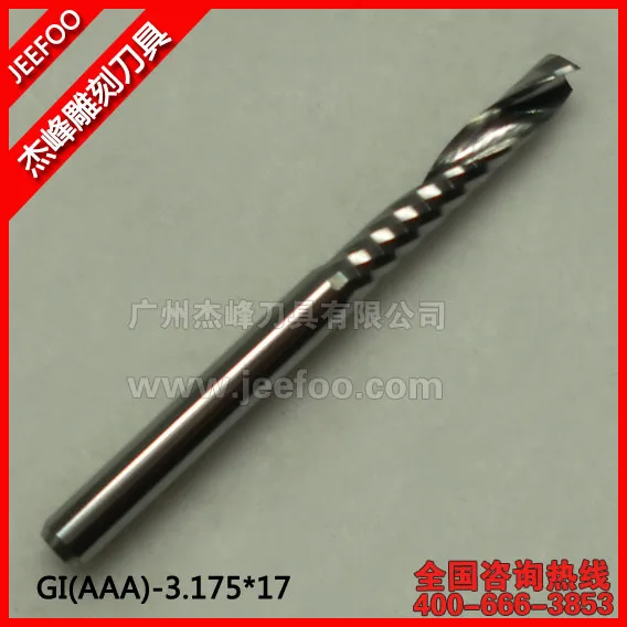 

3.175*17 AAA Series One Spiral Flute Milling Cutter CNC Mill Engraving Tools Wood Router Bits