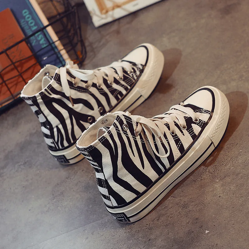 JINBEILEE 2019 spring version women's canvas shoes zebra pattern new women's sports casual skateboarding shoes street wild JINBEILEE 2019 spring version women's canvas shoes zebra pattern new women's sports casual skateboarding shoes street wild