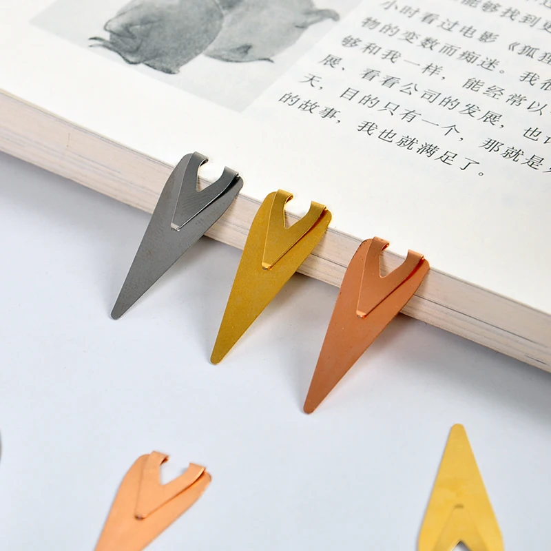 5 шт. короткие стильные металлические закладки для книги из розового золота Kawaii