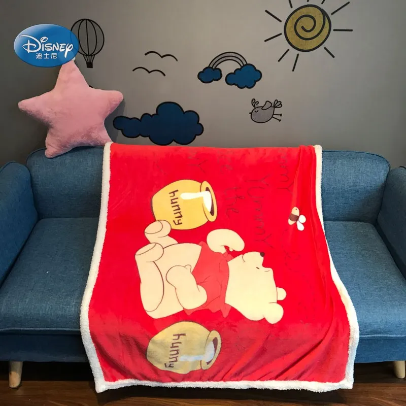 Одеяло disney Mickey mouse из кораллового флиса с шерпой и подложкой, 100x140 см, покрывало для малышей, детей, на кровать, кроватку/диван, осенне-зимнее одеяло