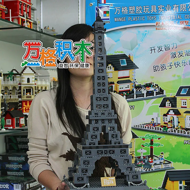 WanGe World Architecture 978Pcs Paris Eiffel Tower Large building block model Bricks 3D Educational Toys For Children wange building blocks toys for children gifts architectures series 978pcs bricks diy educational no 8015
