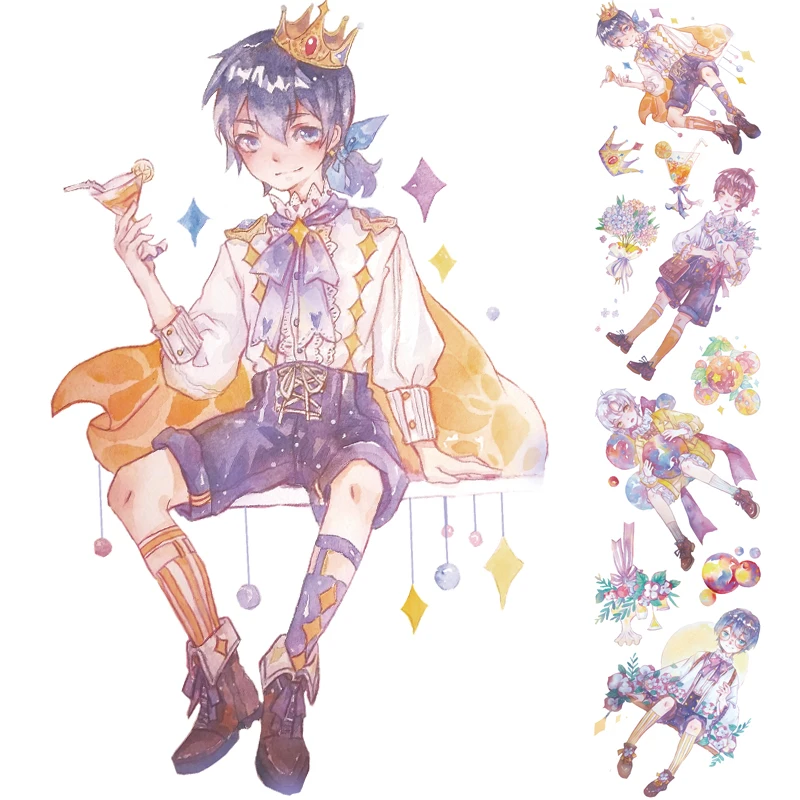 

55mm*3m Kawaii anime boy Special Ink Hot stamping decoration washi Tape DIY Diary scrapbooking masking tape With release paper