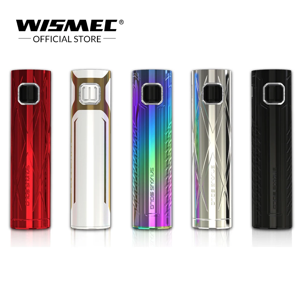 Original Wismec SINUOUS SOLO Mod Box built in 2300mAh Battery 40W Bypass/Constant Power mode electronic cigarette vape mod