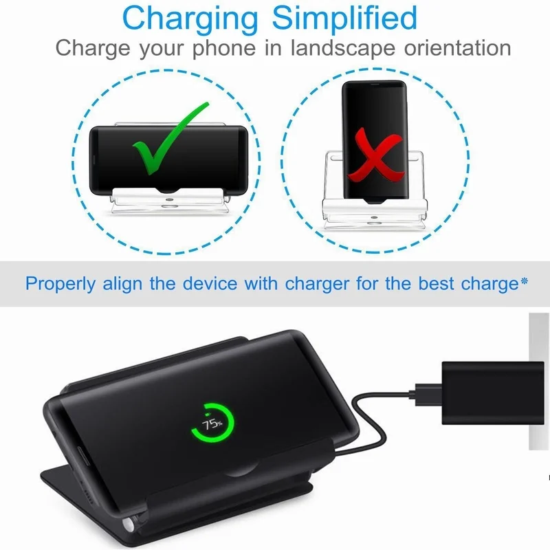 Ascromy Fast Wireless Charger QI Wireless Charging Pad Stand for Samsung Galaxy Note 8 S8 Plus S7 iPhone X 8 Plus Charge Station (4)