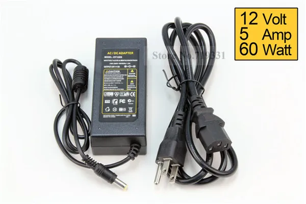 

5pcs 12V 5A DC 5.5mm 2.5mm Power Supply Adapter lots wholesale AC US/EU/UK/AU Plug