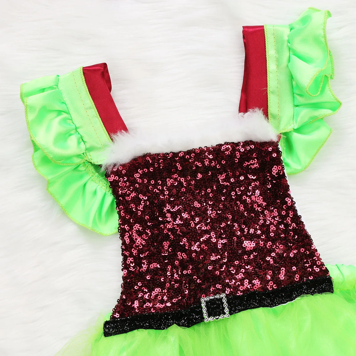Рождественские вечерние платья Санта Клауса с пайетками для маленьких девочек кружевные мини-платья-пачки с открытой спиной От 0 до 2 лет