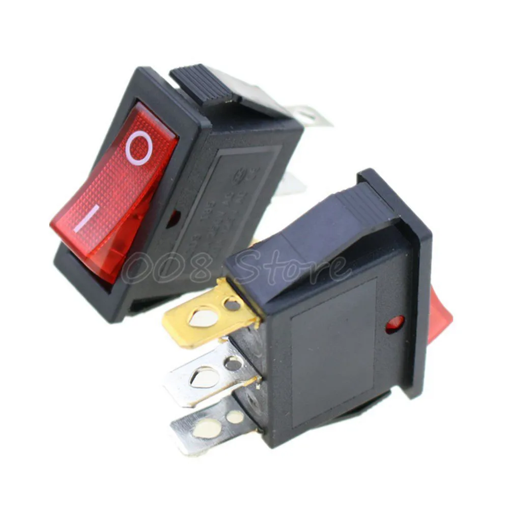 Акция! 10 шт. неоновый переключатель света 250 В/10 А 125 В/15 А|on/off rocker switch|lighted switcheslighted