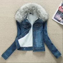 2017 Winter Fur Collar Denim Jackets Plus Velvet Warm Fur Collar Outerwear Women Cashmere Cotton Coat Girl Fashion Denim Jackets 2017 Winter Fur Collar Denim Jackets Plus Velvet Warm Fur Collar Outerwear Women Cashmere Cotton Coat Girl Fashion Denim Jackets