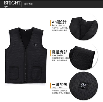 

Men Women Outwear USB Infrared Smart Heating Vest Jacket Electric Thermal warm Inside Coat Hiking Vest Heating Down Jacket