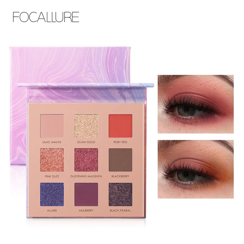 FOCALLURE 9 видов цветов Палитра теней для век Профессиональная Косметика макияжа