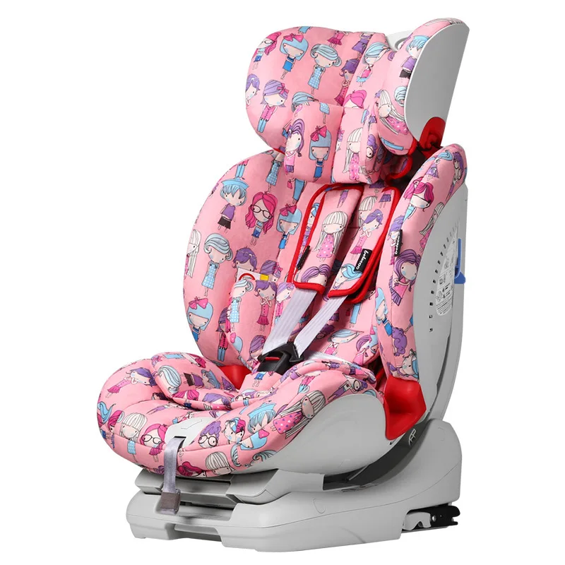Детское безопасное сиденье для детей 0-12 лет, немецкий сертифицированный автомобиль с откидывающимся isofix интерфейсом - Цвет: pink