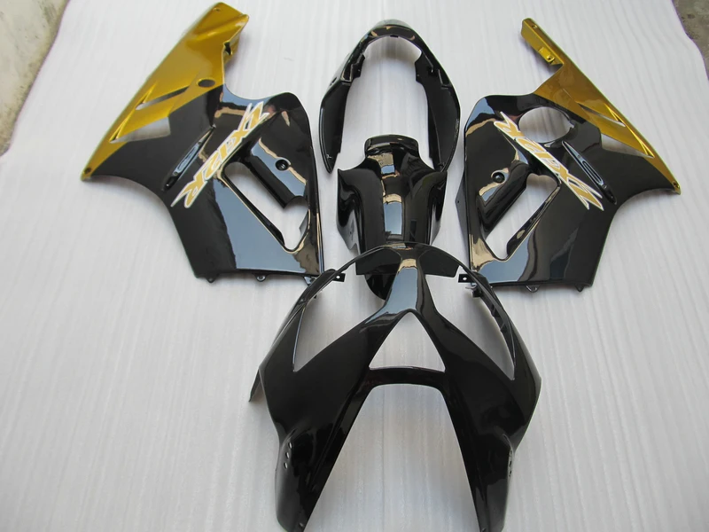 

Injection molded free customize fairing kit for Kawasaki ZX12R 02 03 04 gold black fairings ZX12R 2002-2004 (+ tank cover) TY16