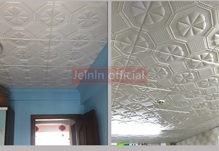 3d geometric pattern ceiling soft wall stickers study diningroom livingroom bedroom waterproof anti-collision foam wall stickers