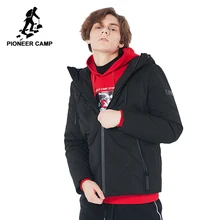Pioneer camp nuevo invierno chaquetas hombres marca de ropa con capucha cremallera impermeable down parkas masculina 90% blanco abajo negro AYR801427