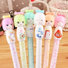 36 шт./партия креативная канцелярская гелевая ручка Милая мультяшная кукла «Японская девочка» черная ручка для школы офиса чернильное перо 0,5 мм