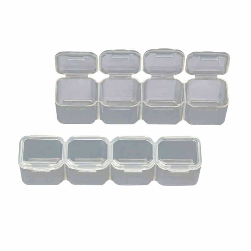 ONNPNNQ 28 Slots Clear Plastic Empty Storage Box Jewelry Nail Art Rhinestone Tools Display Storage Case Travel Organizer Holder2