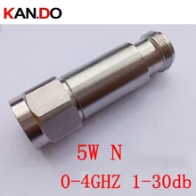 5 Вт 0-4 ГГц аттенюатор N Мужской к N женский DC-4Ghz 1-30 дБ антенный ввод соединитель коаксиальный разъем аттенюатор 40 дБ телекоммуникационная часть