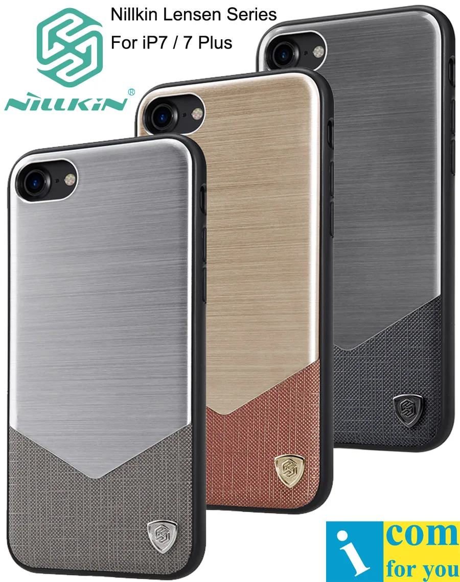 imágenes para Nillkin caso lensen para iphone 7 plus brushed metal de aluminio + cubierta de cuero para iphone 7 negocio de lujo imágenes para Nillkin caso lensen para iphone 7 plus brushed metal de aluminio + cubierta de cuero para iphone 7 negocio de lujo