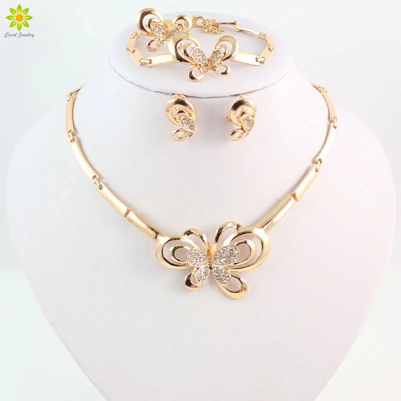 Classic Jewelry Set Gold Color Hot Sale Design Butterfly Pendant