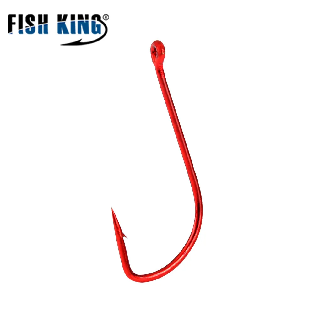 FISH KING 50pcs Fishing Hook SODE Barbed Fishhook High Carbon Steel Bent Baitholder Fly Fishing Tackle AD Sharp Ringed Carp Hook