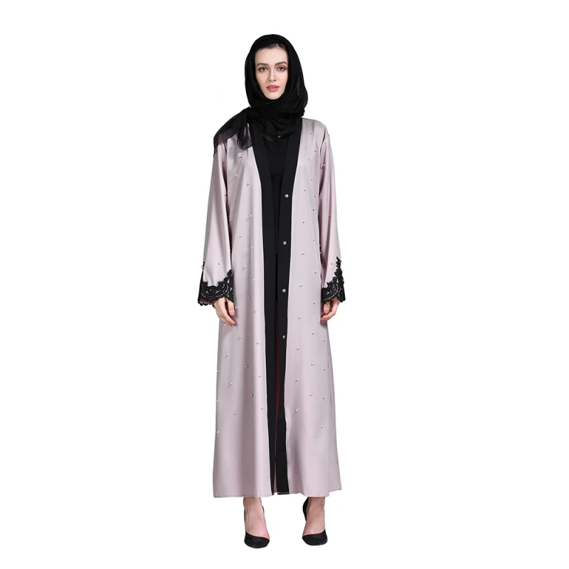 2018 Для женщин джилбаба мусульманское платье с длинным рукавом мусульманские платья для Для женщин скромные Костюмы цветочные кружева