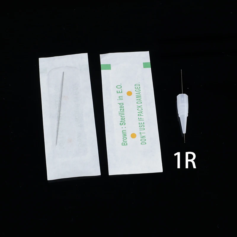 Disposable Sterilized Professional Tattoo Eyebrow pen Machine Permanent Makeup kit 100pcs PMU needles 1R _02