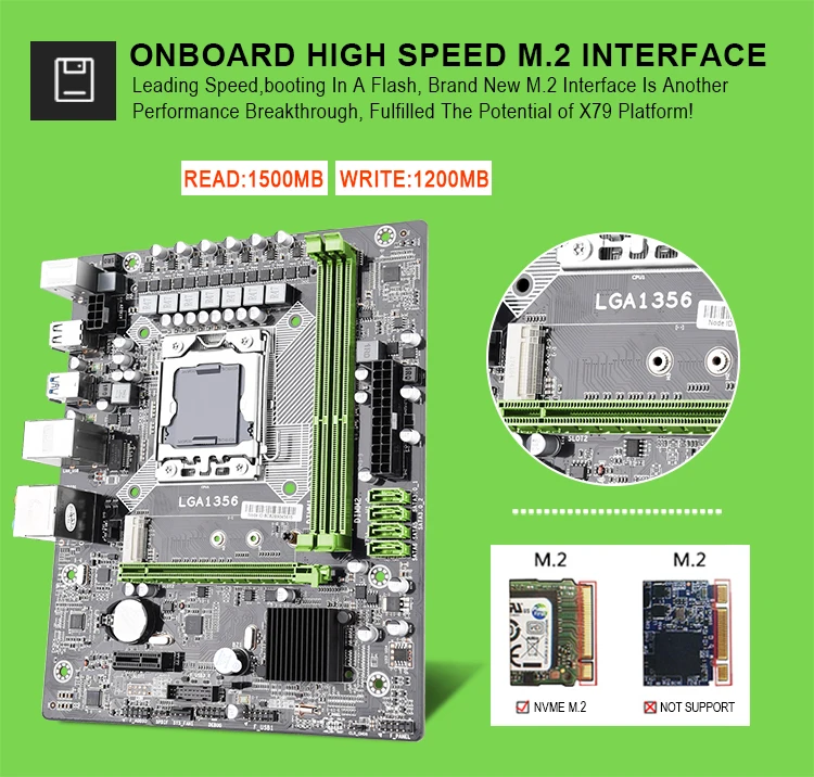 JINGSHA X79 LGA 1356 motherboard support REG ECC server memory and LGA1356 xeon E5 processor