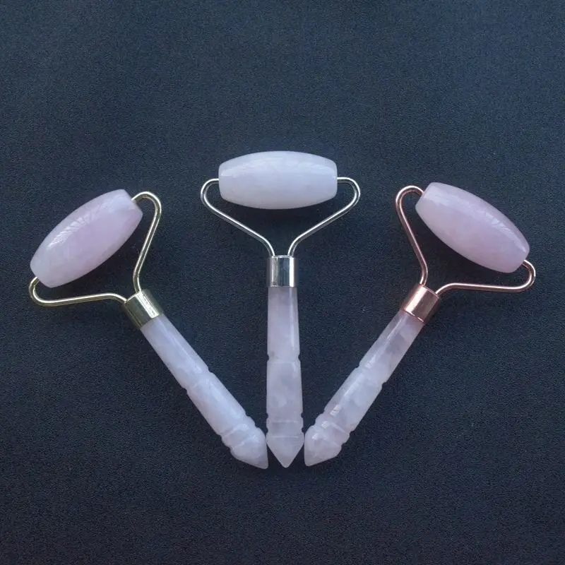 Одна голова Natual Роза кварц роллер для массажа лица Китай нефритовый ...