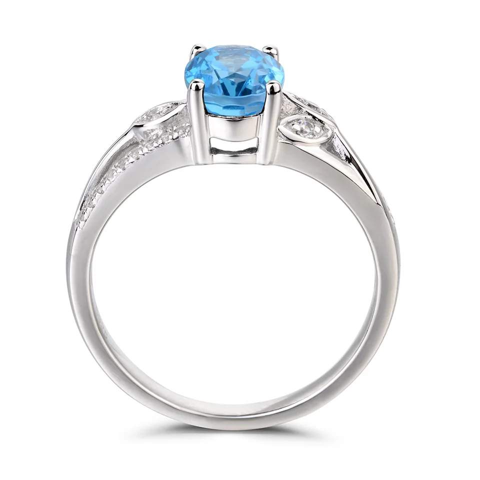 Blue Topaz Ring-Swiss Blue Ring-Engagement Ring-Handmade Ring-Promise Ring-Blue Gemstone Ring-Statement Ring-Birthstone Ring-Gift For Her.