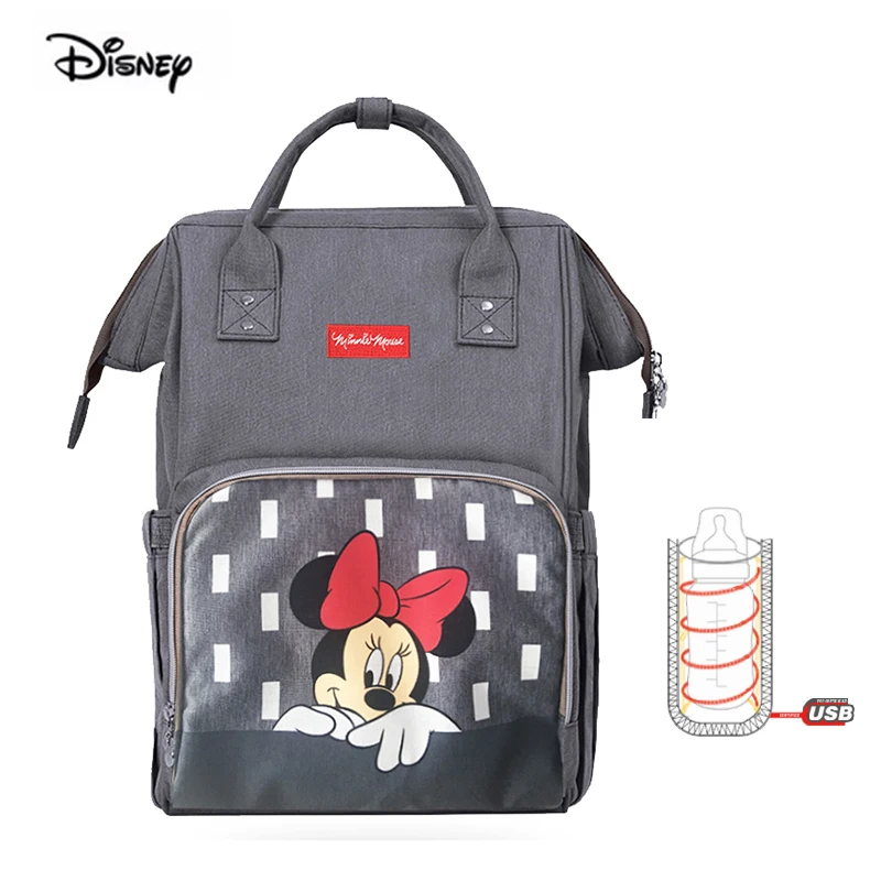 Us 30 97 53 Off Disney Minnie New Mommy Bag Waterproof Multifunction Large Capacity Wave Point Backpack Fashion Mickey Mouse Baby For Travel In