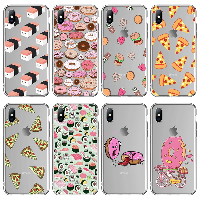 Забавные мультяшные Чехлы Ottwn с принтом пиццы чехол для iPhone X XS XR Xs Max 5 5s SE 6 6s 7 8 Plus