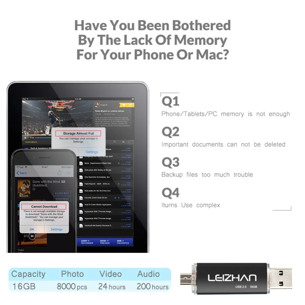 2019 OTG USB флэш накопитель 128 ГБ Android телефон ручка 64 32 16 8 4 Гига флешка 2 0 карта памяти