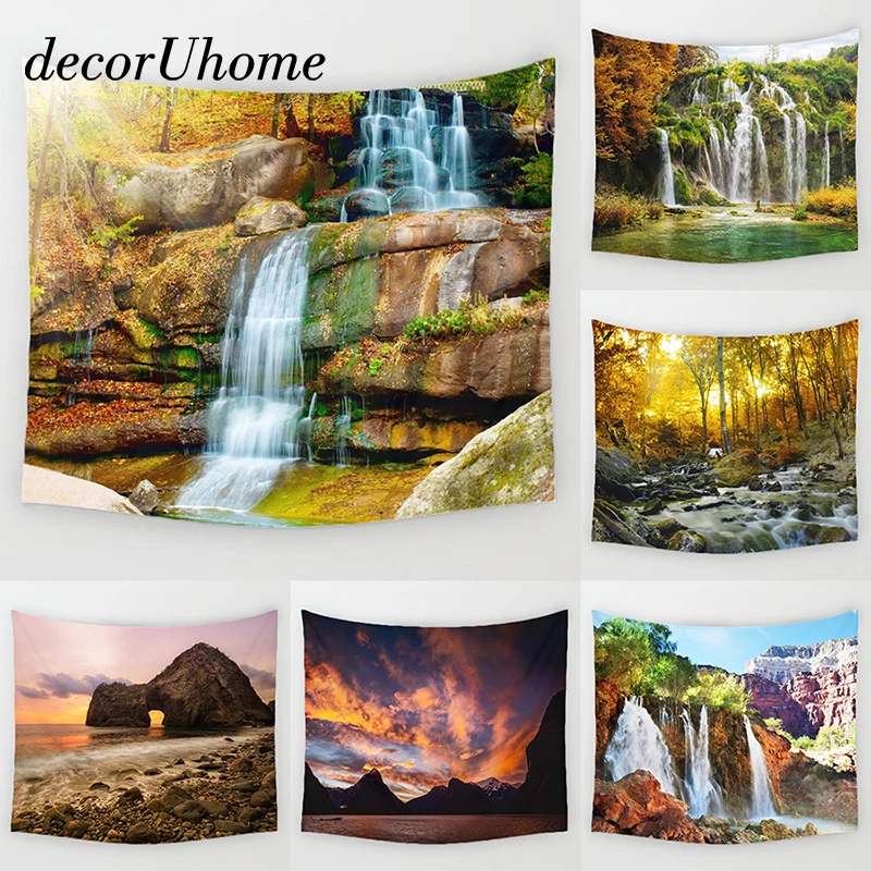 DecorUhome цветочный Настенный декор живописный водопад с принтом растений ковры