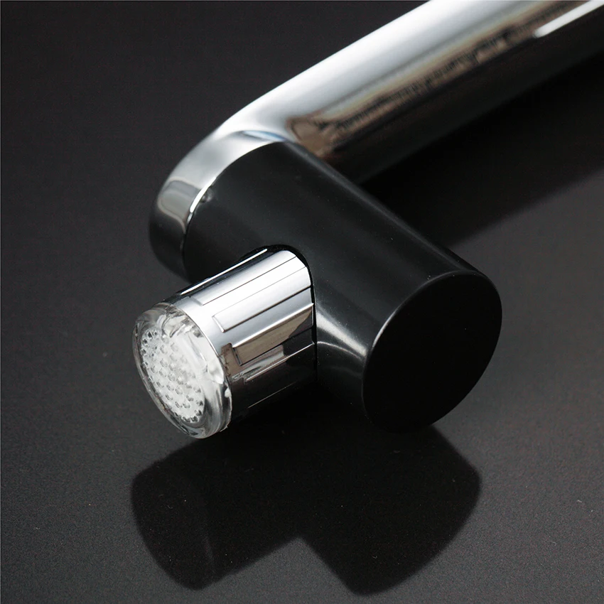  KEMAIDI New Kitchen Faucet Temperature Sensor LED Light Swivel Chrome Sink Basin Deck Brass Torneir - 32475632975