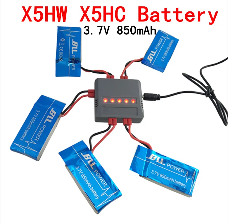 3 7V 850mAh LiPo Battery AC Charger usb Plug for SYMA X5HW SYMA X5HC RC font