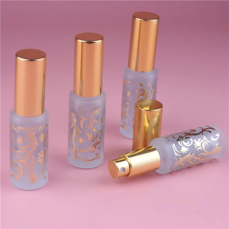 Модные стеклянные флаконы с распылителем золотого цвета 1 шт. 15 мл пустые для