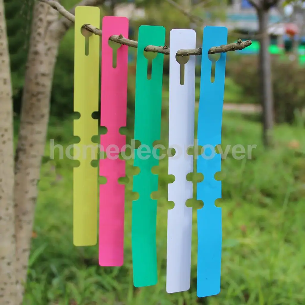 

100pcs PVC Greenhouse Gardening Plant Stake Hanging Collar Tag Colorful Label
