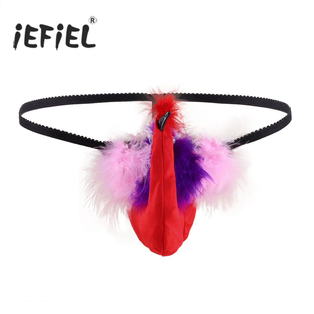 

iEFiEL Gay Sexy Mens Underwear Lingerie Funny Turkey Bird Pattern Cosplay Costumes Bikini Thongs String Homme T-Back Underwear