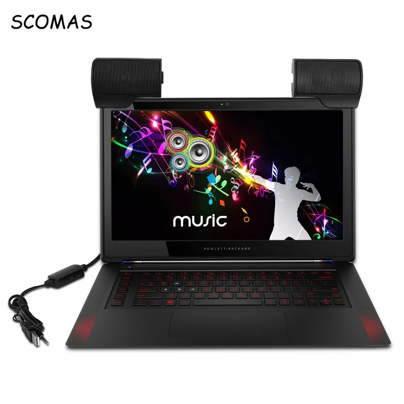 Portable Mini Clip-On USB Powered Stereo Multimedia Speaker Soundbar for Laptop