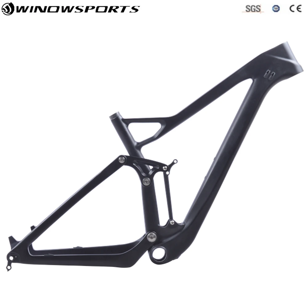 Top 2018 New full suspension 29er Carbon Mtb Frame XC 142x12mm Enduro bikes Carbon mountain frame Mtb frame 29 with Painting 4