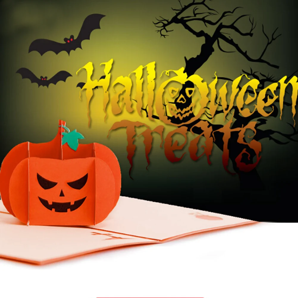creative delicate beautiful halloween pumpkin greeting pop up cards halloween anniversary card