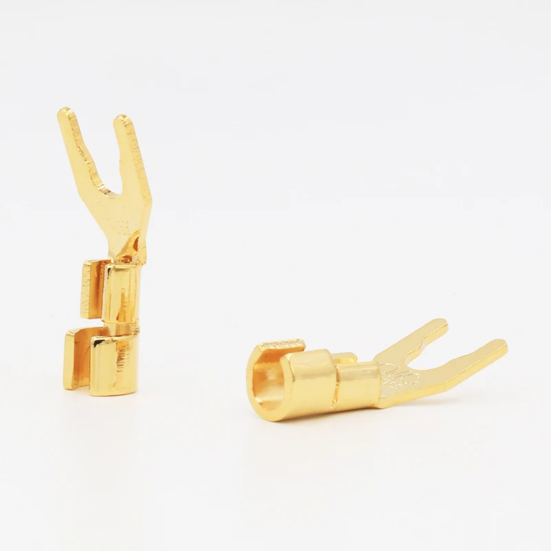 

Audio SY006G Gold Plated Pure Copper Speaker Cable Spade Terminal Connector Plug Copper Gold Plated Speaker Wire Cable Y Spade