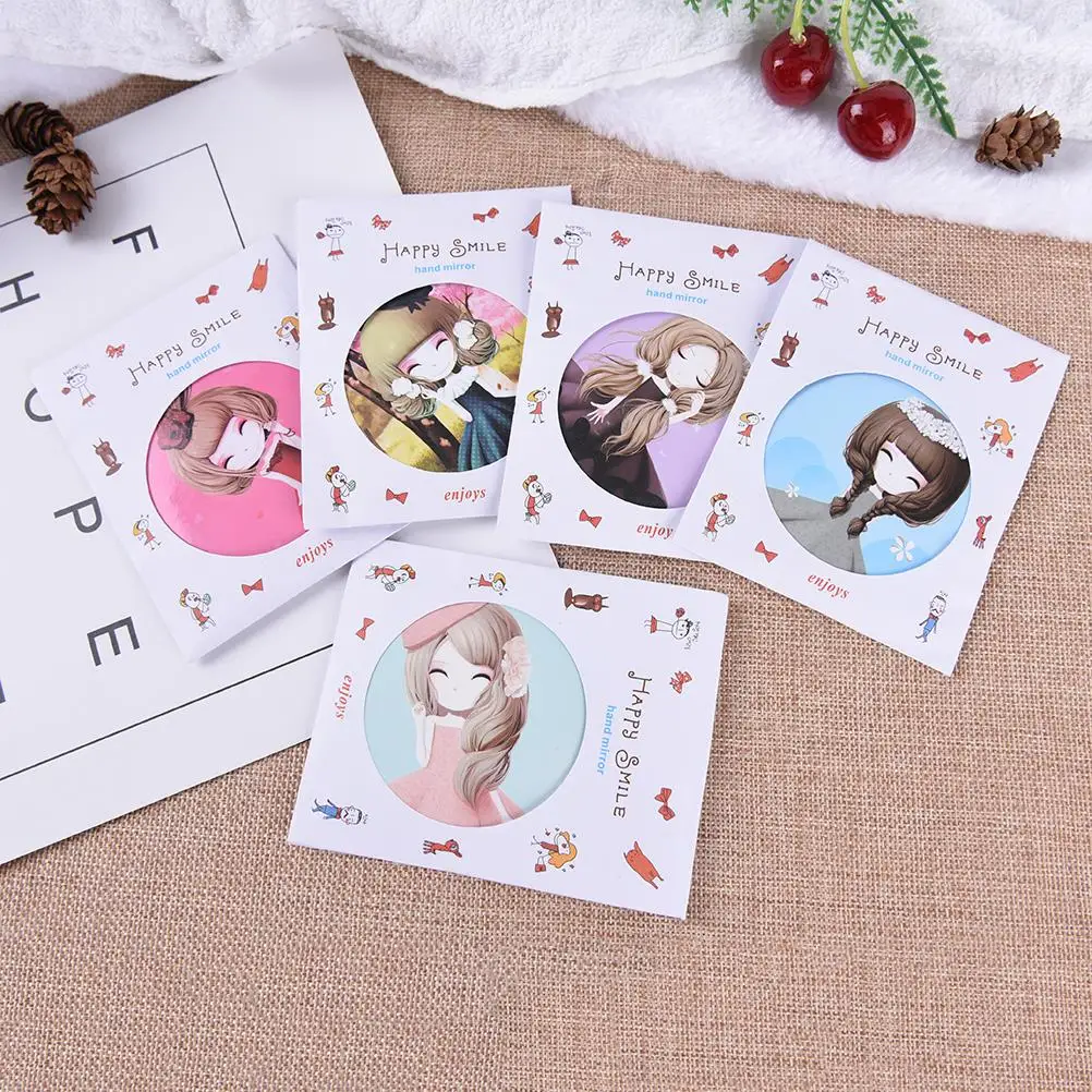 1pcs Metal MirrorsMakeup Mirrors Portable Girl Mini Pocket Makeup Mirror Cosmetic Compact High Quality Random | Красота и здоровье