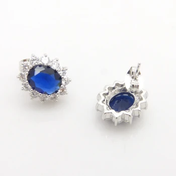 

Navy Blue Stud Earrings White Gold Filled Womens Earrings Jewelry Gift