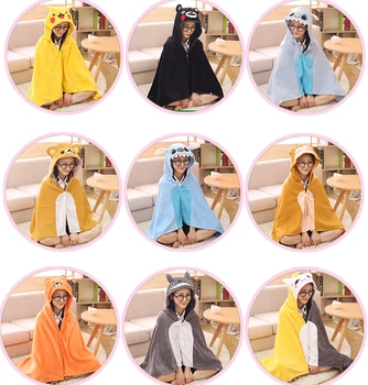 

Plush blanket 1pc 150cm Stitch dinosaur cat bear panda cloak tippet shawl soft flannel creative gift for kids baby