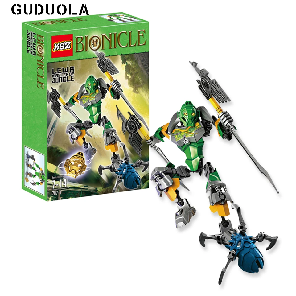 Фигурки Guduola BIONICLE 3 шт. джунгли Лева камень похату вода Галли фигурки строительные