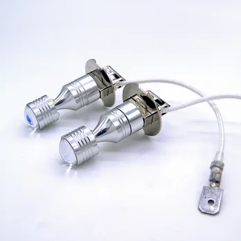 

2pcs H3 30W XBD 6SMD Lens Tapered LED White Automobiles Car Fog Light DRL Daytime Running Lamp Bulb