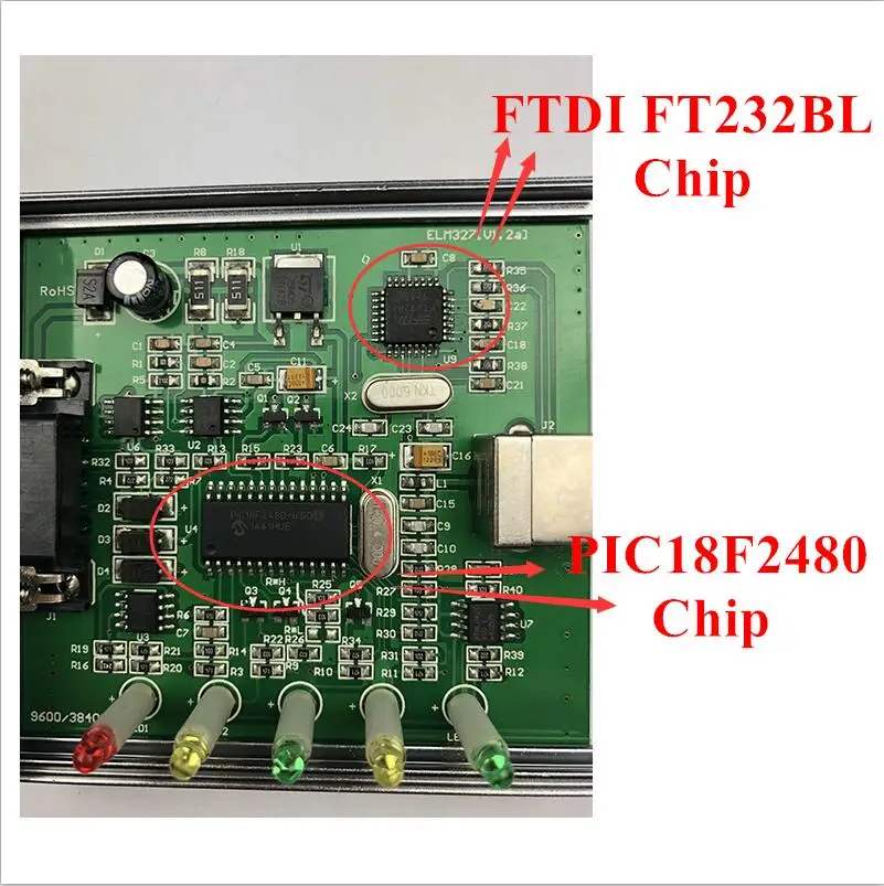 ELM327 V1.5 USB металлический алюминиевый PIC18F2480 и FTDI FT232BL чип OBD2 автоматический диагностический инструмент ELM 327 Al код считыватель сканер V1.5