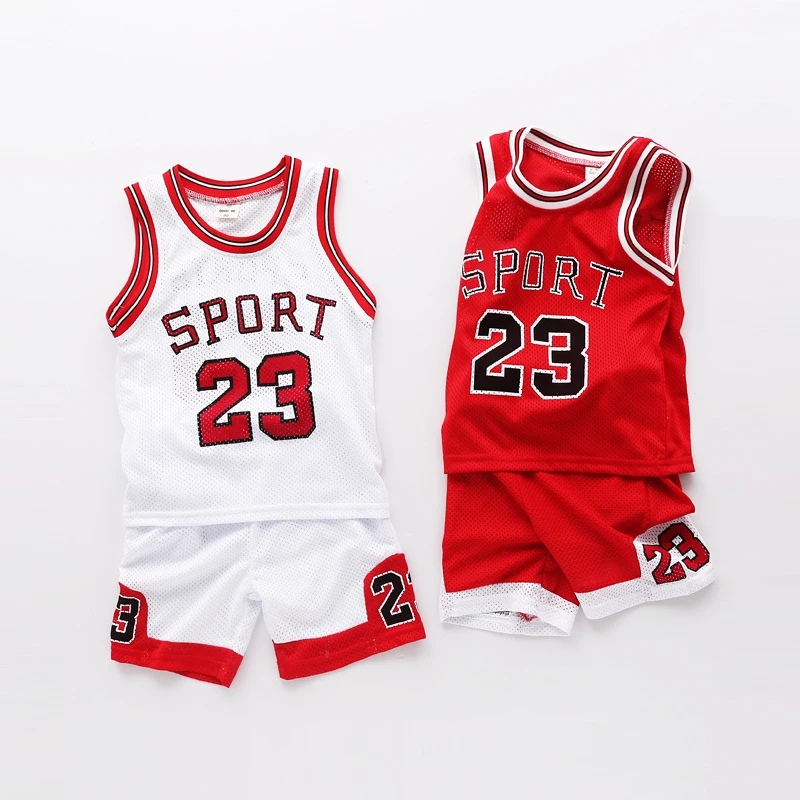 

2-10 Age Children Sport Clothing Set Summer Kids Boys Basketball Tracksuit Sleeveless Vest And Shorts Baby Outfits Boy Twinset