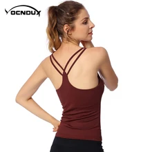 Yocndux Новинка красота женский топ для йоги с нагрудной подкладкой Спортивная майка для бега фитнес Быстросохнущий Спортивный жилет женский топ